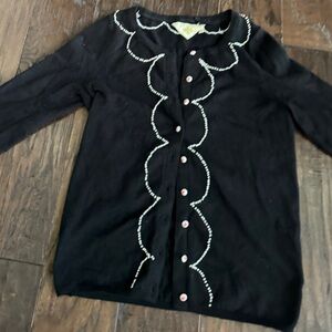 Black Cardigan with White Trim